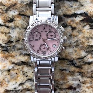Bulova Pearl Face Pink Watch
